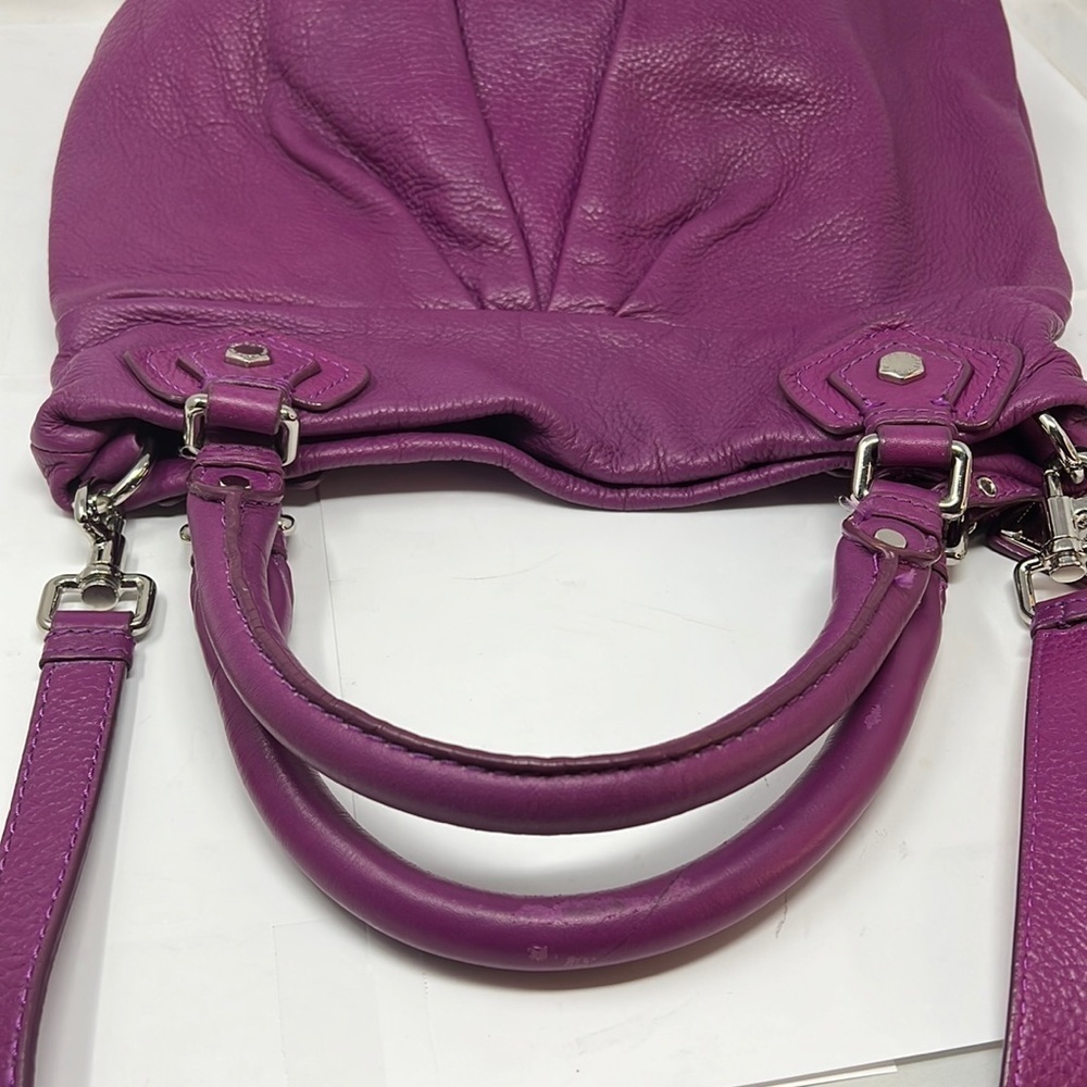 Marc by Marc Jacobs Purple Leather Long Tote Bag Double Handle Shoulder Strap - Picture 9 of 16